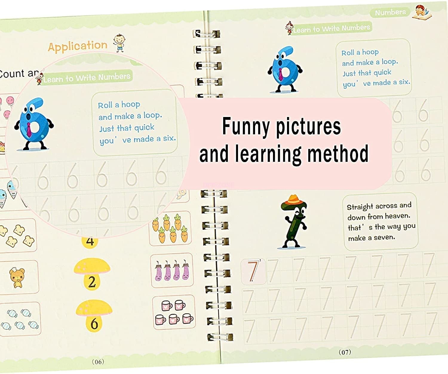 Sank Magic Practice Copybook, (4 BOOK + 10 REFILL+ 1 Pen +1 Grip) Number Tracing Book for Preschoolers with Pen, Magic Calligraphy Copybook Set Practical Reusable Writing Tool Simple Hand Lettering - Image 6