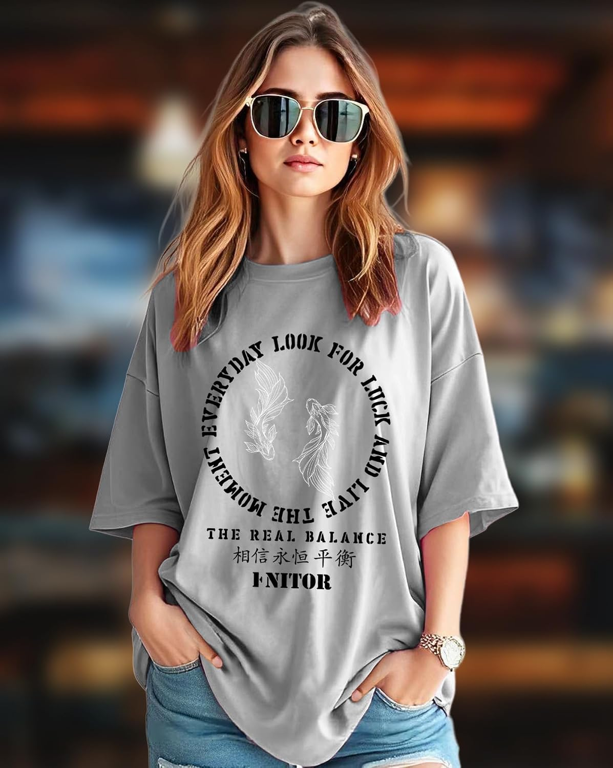 Women's Oversized Graphic T-Shirt - Image 11