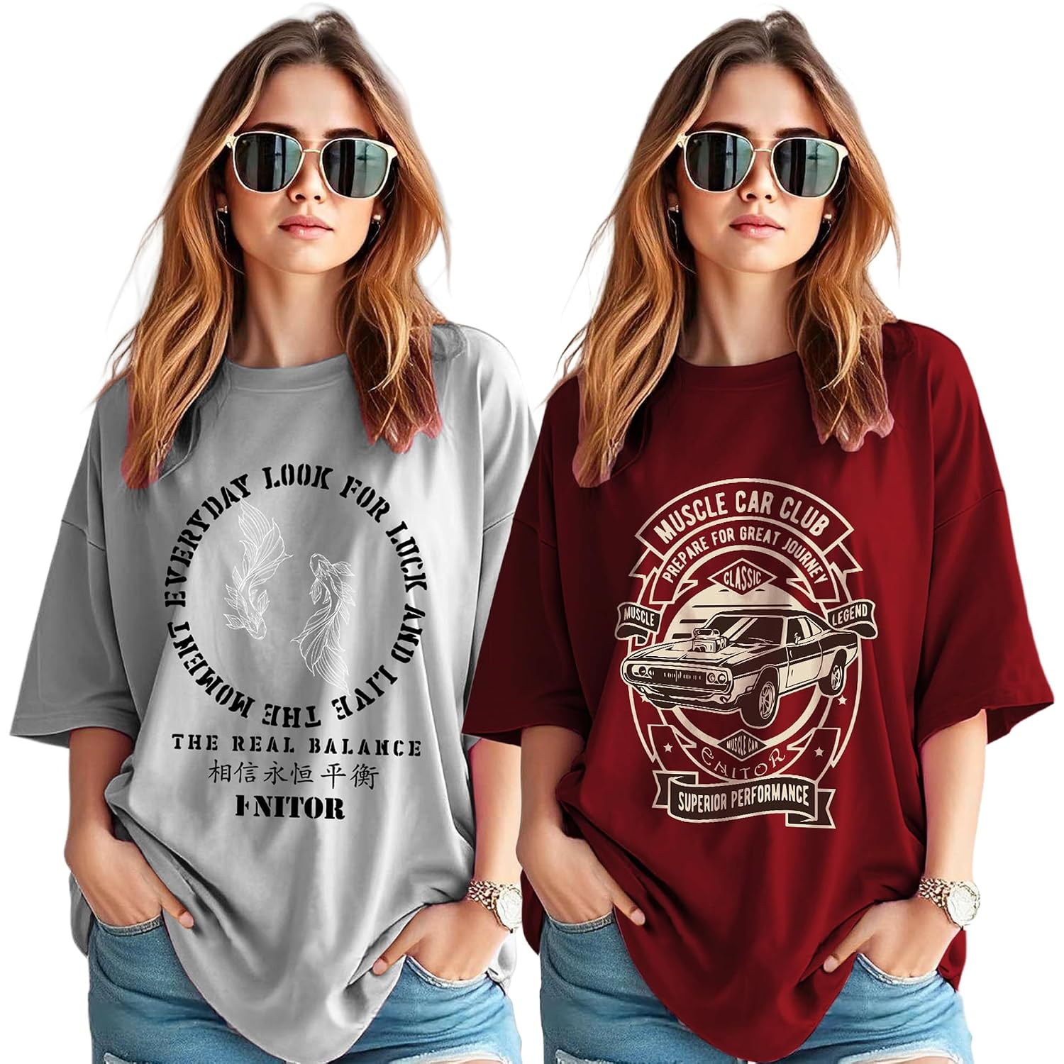 Women's Oversized Graphic T-Shirt - Image 28