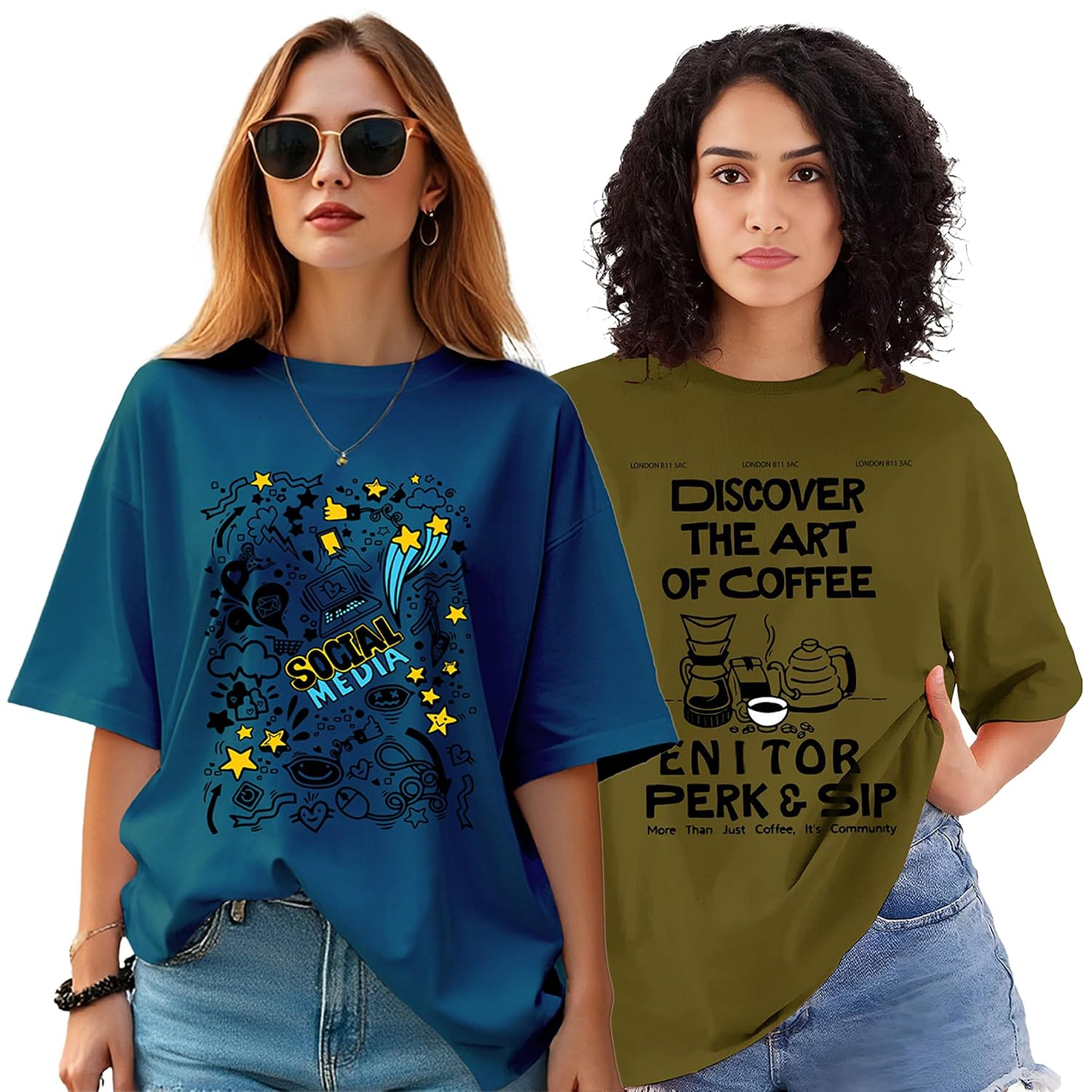 Women's Oversized Graphic T-Shirt - Image 33