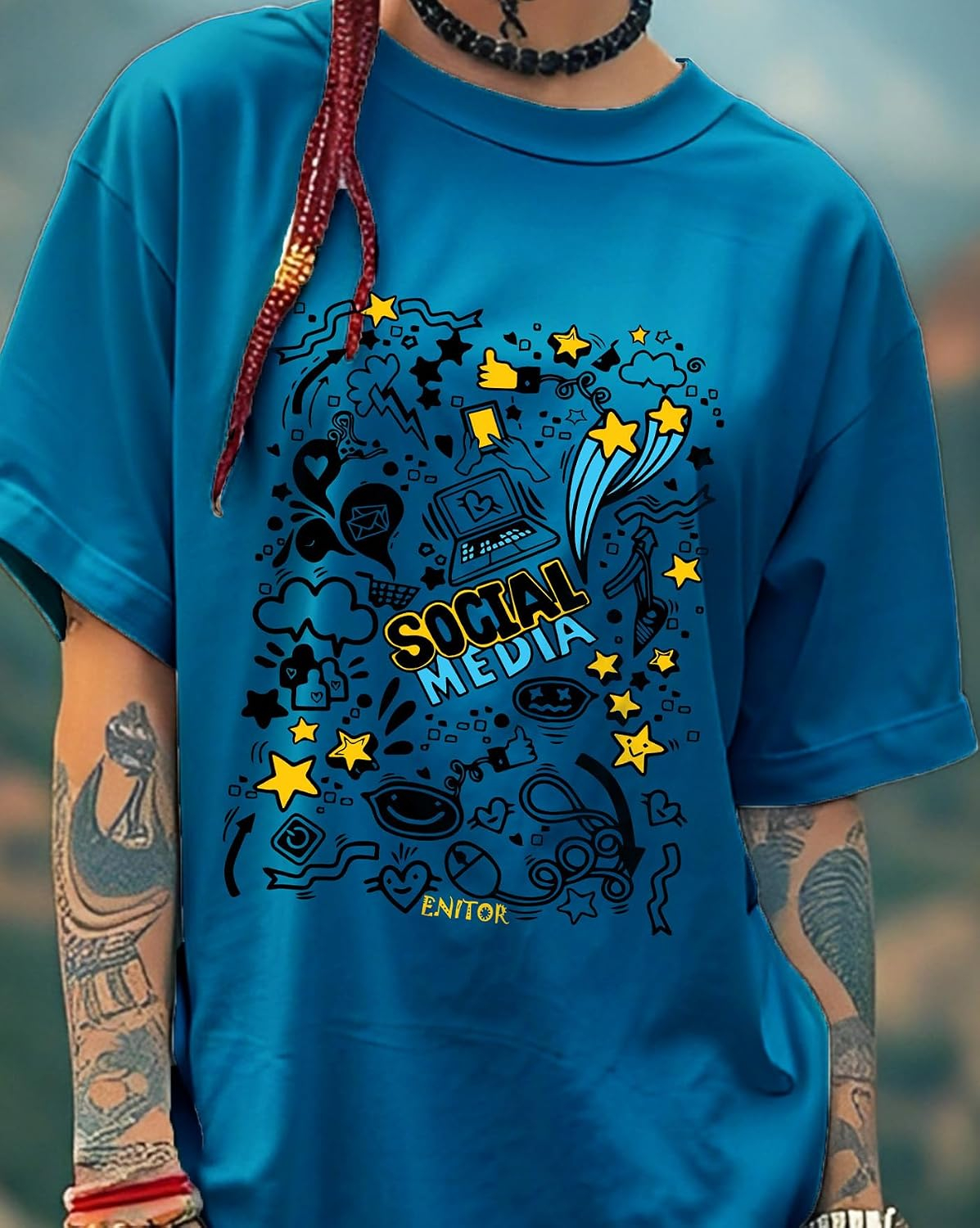 Women's Oversized Graphic T-Shirt - Image 35