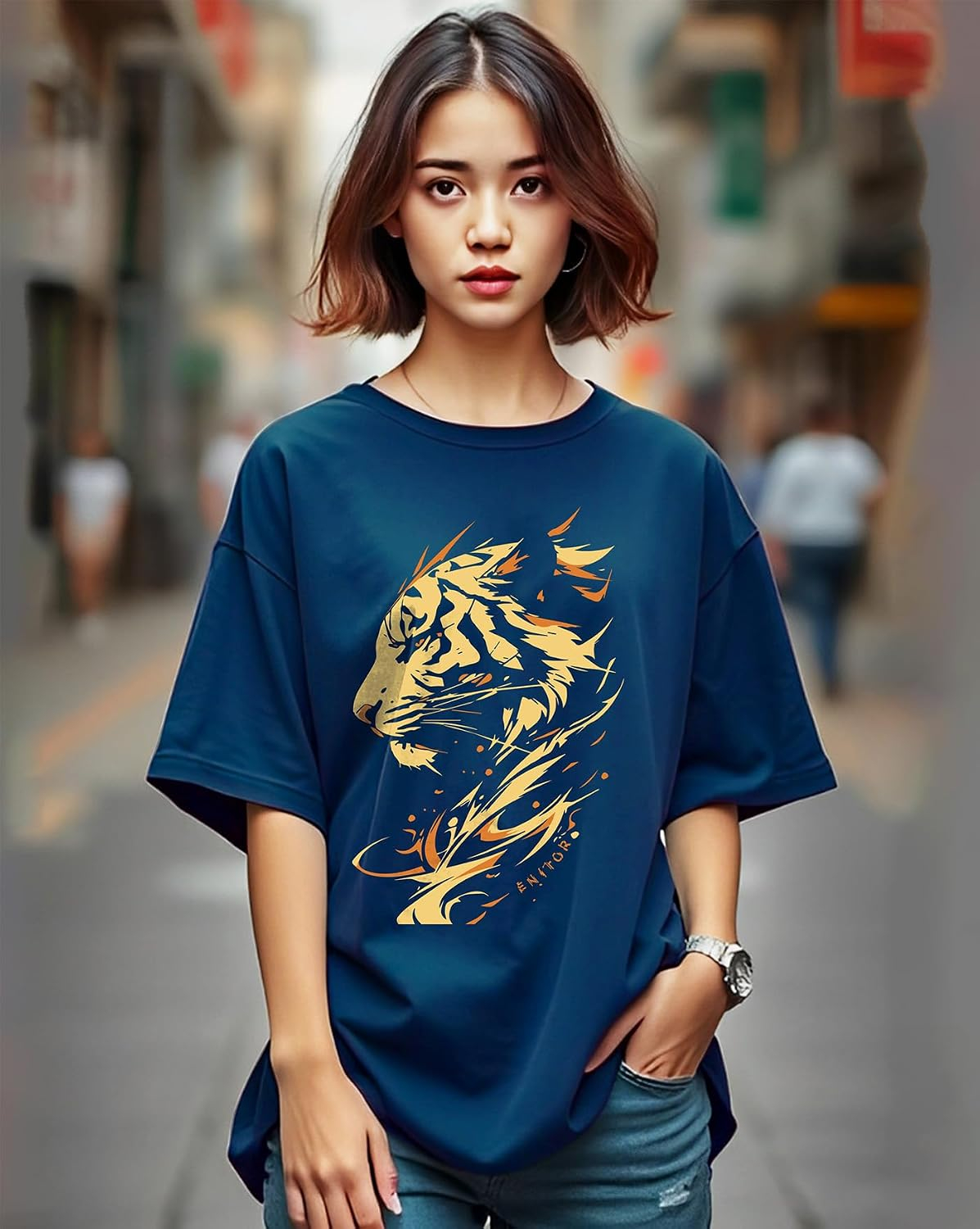 Women's Oversized Graphic T-Shirt - Image 37