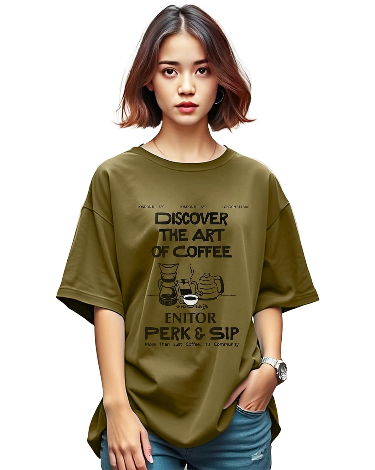 Women's Oversized Graphic T-Shirt - Image 40