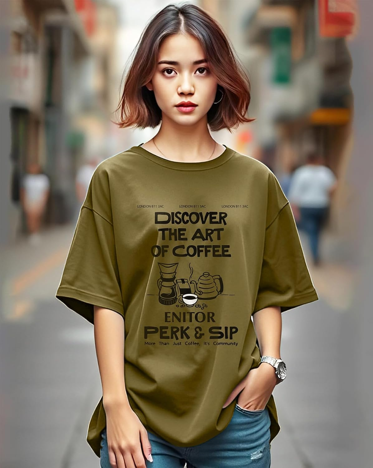 Women's Oversized Graphic T-Shirt - Image 41