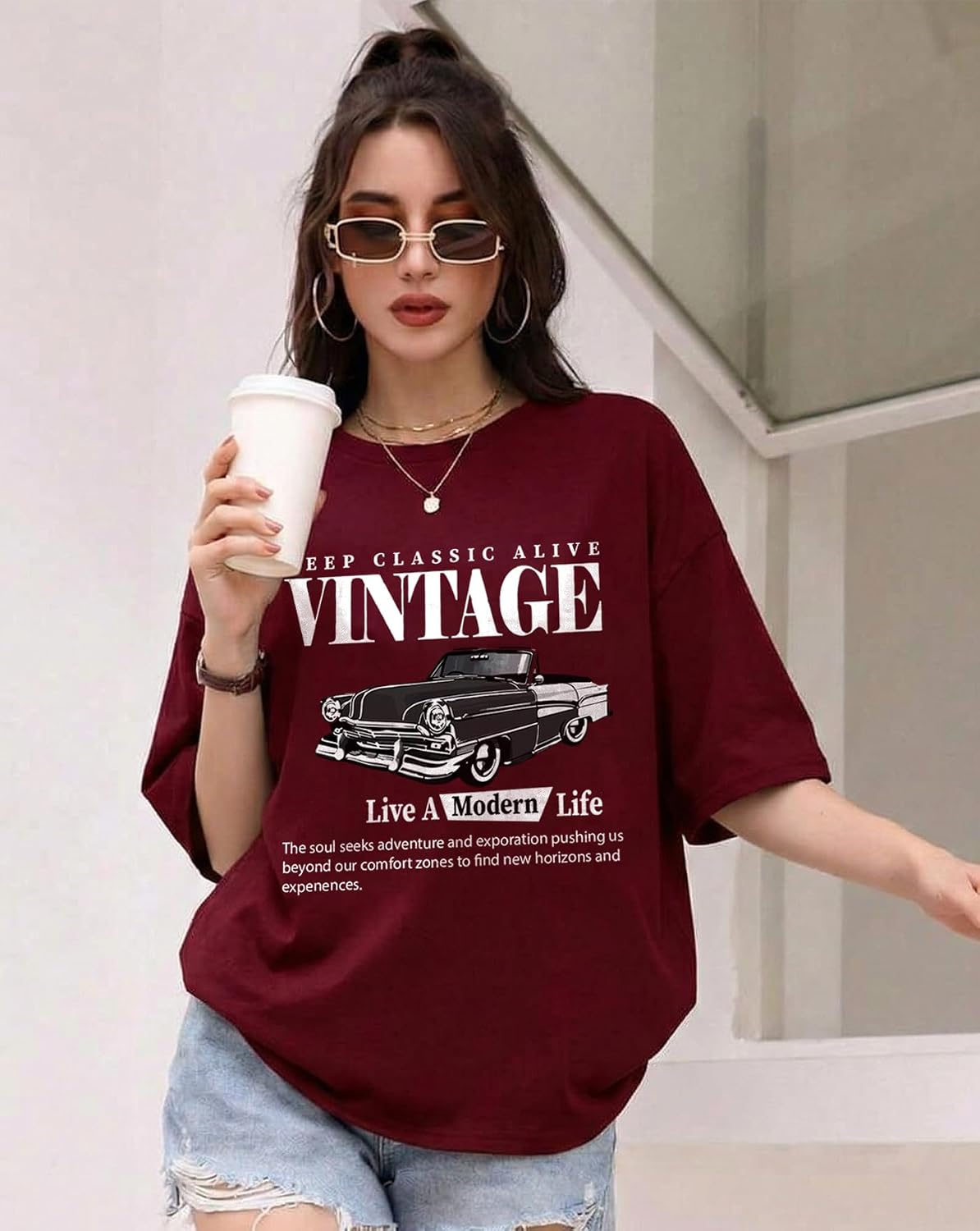 Women's Oversized Graphic T-Shirt - Image 46