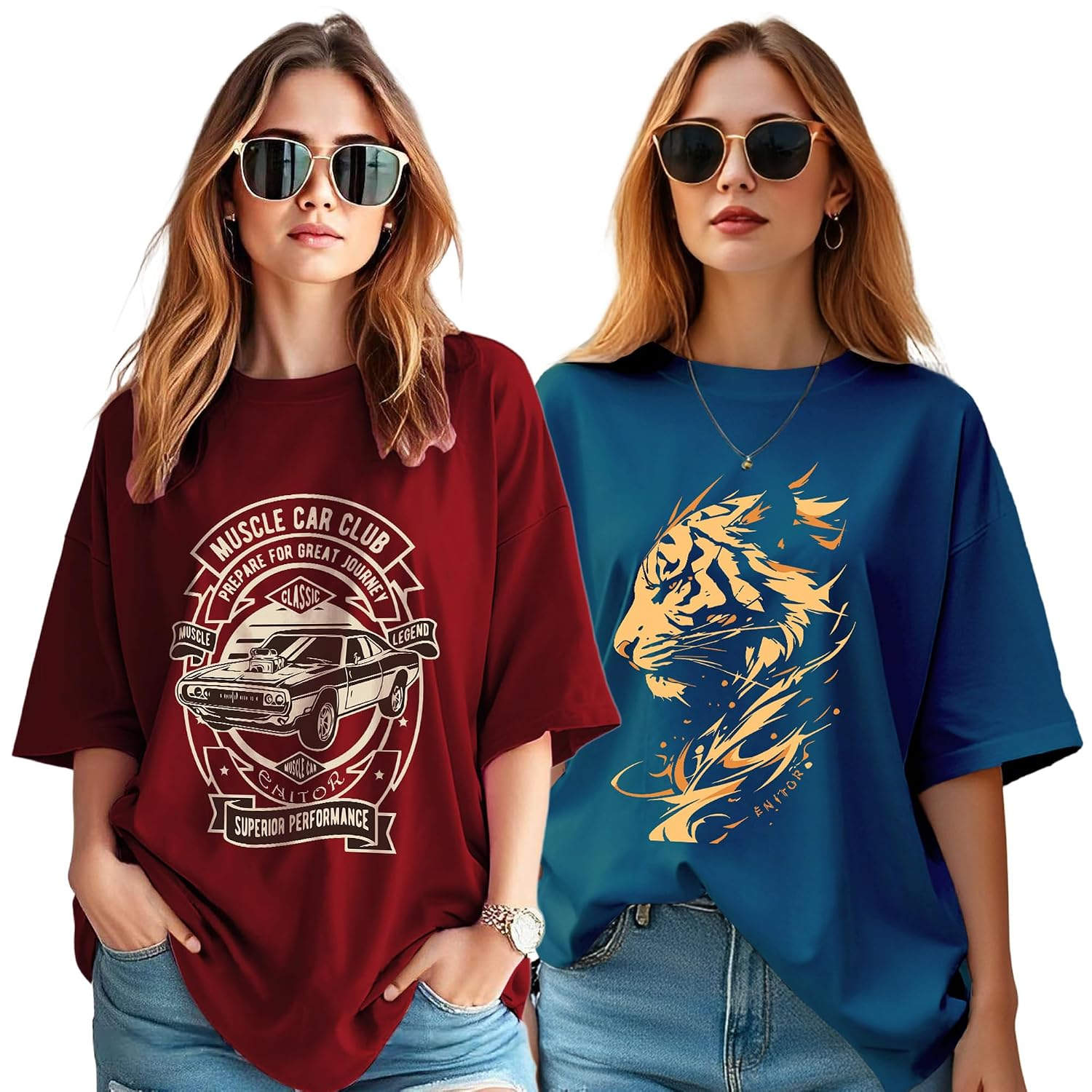 Women's Oversized Graphic T-Shirt - Image 48