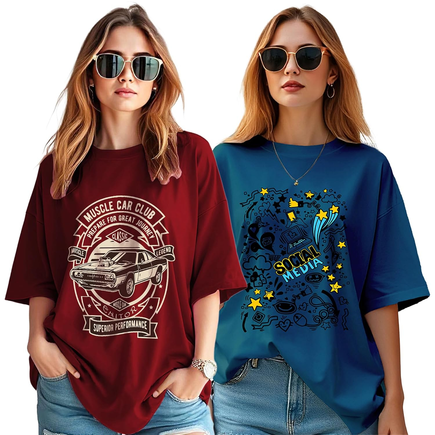 Women's Oversized Graphic T-Shirt - Image 49