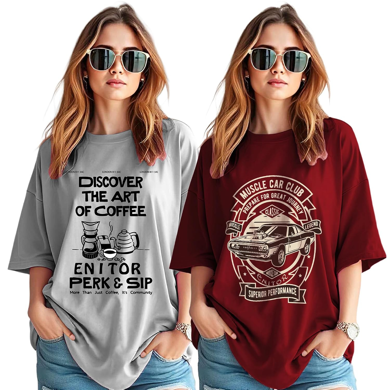 Women's Oversized Graphic T-Shirt - Image 50