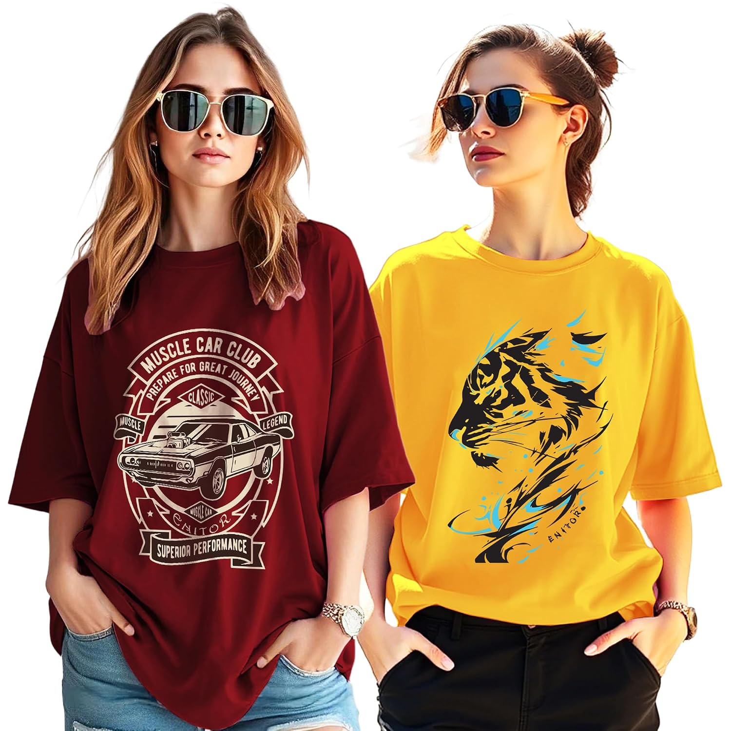 Women's Oversized Graphic T-Shirt - Image 51