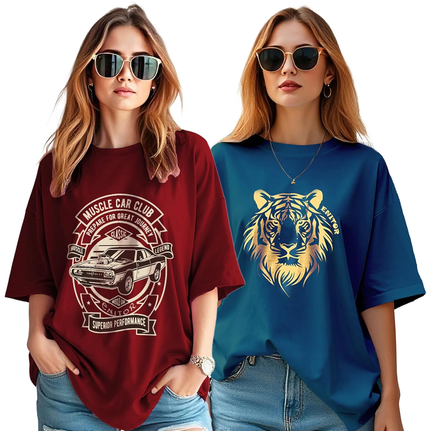 Women's Oversized Graphic T-Shirt - Image 52