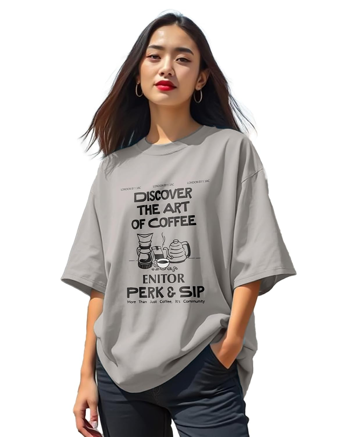 Women's Oversized Graphic T-Shirt - Image 53