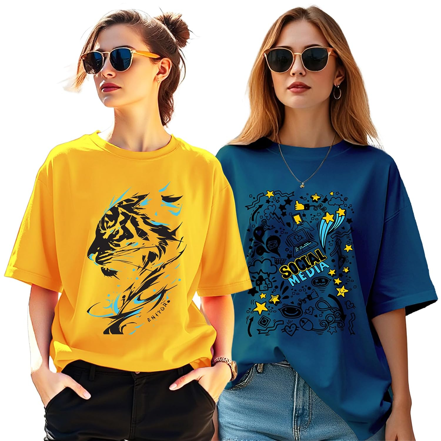 Women's Oversized Graphic T-Shirt - Image 58