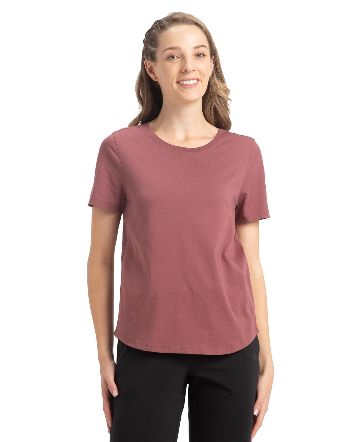 Women's Curved-Hem Cotton T-Shirt