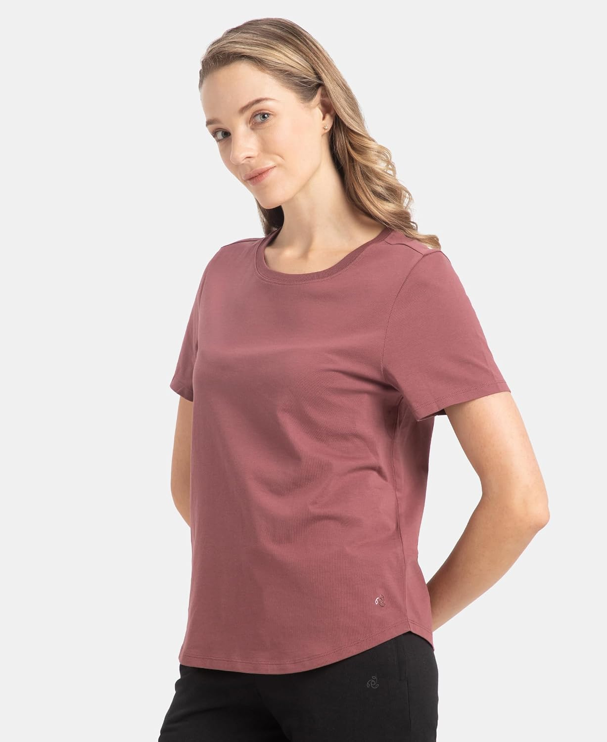 Women's Curved-Hem Cotton T-Shirt - Image 3
