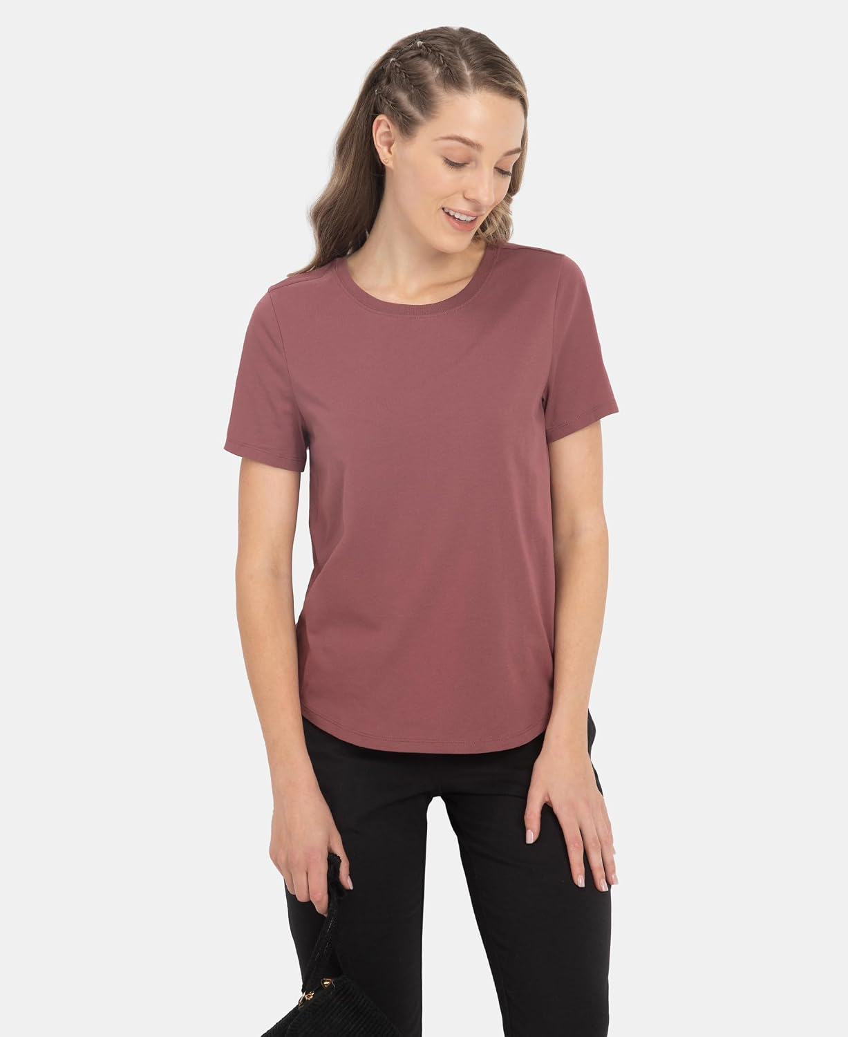 Women's Curved-Hem Cotton T-Shirt - Image 6