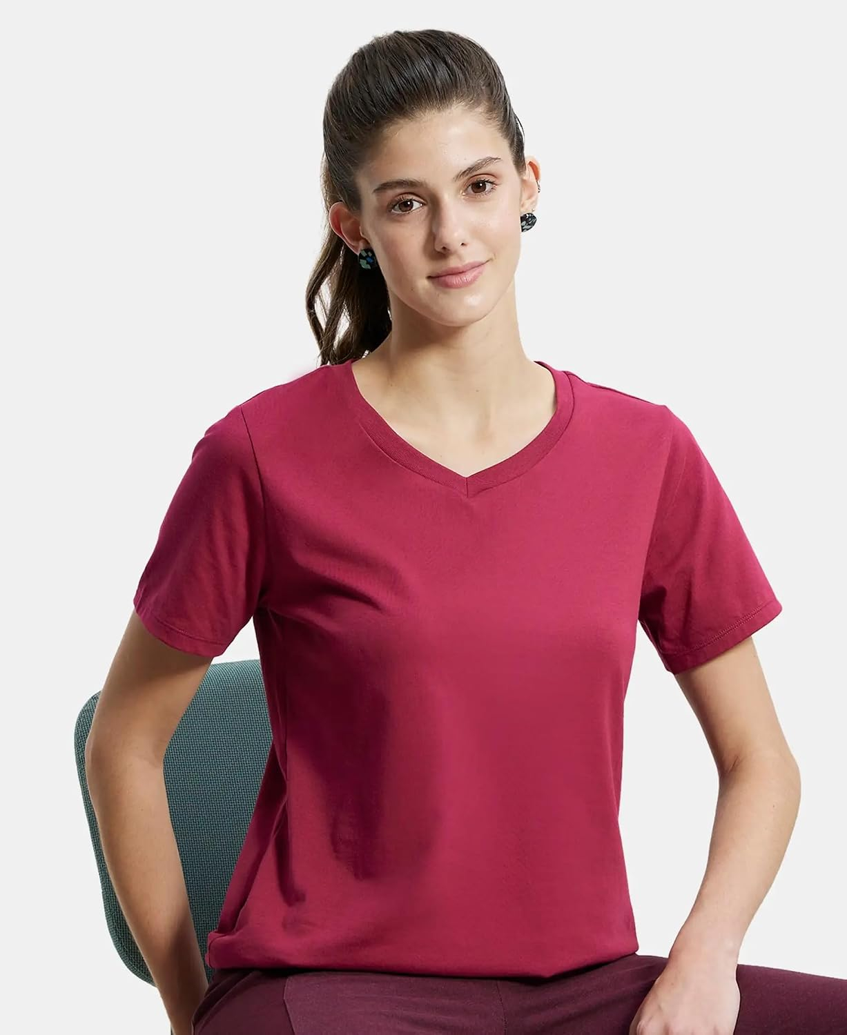 Women's Curved-Hem Cotton T-Shirt - Image 15