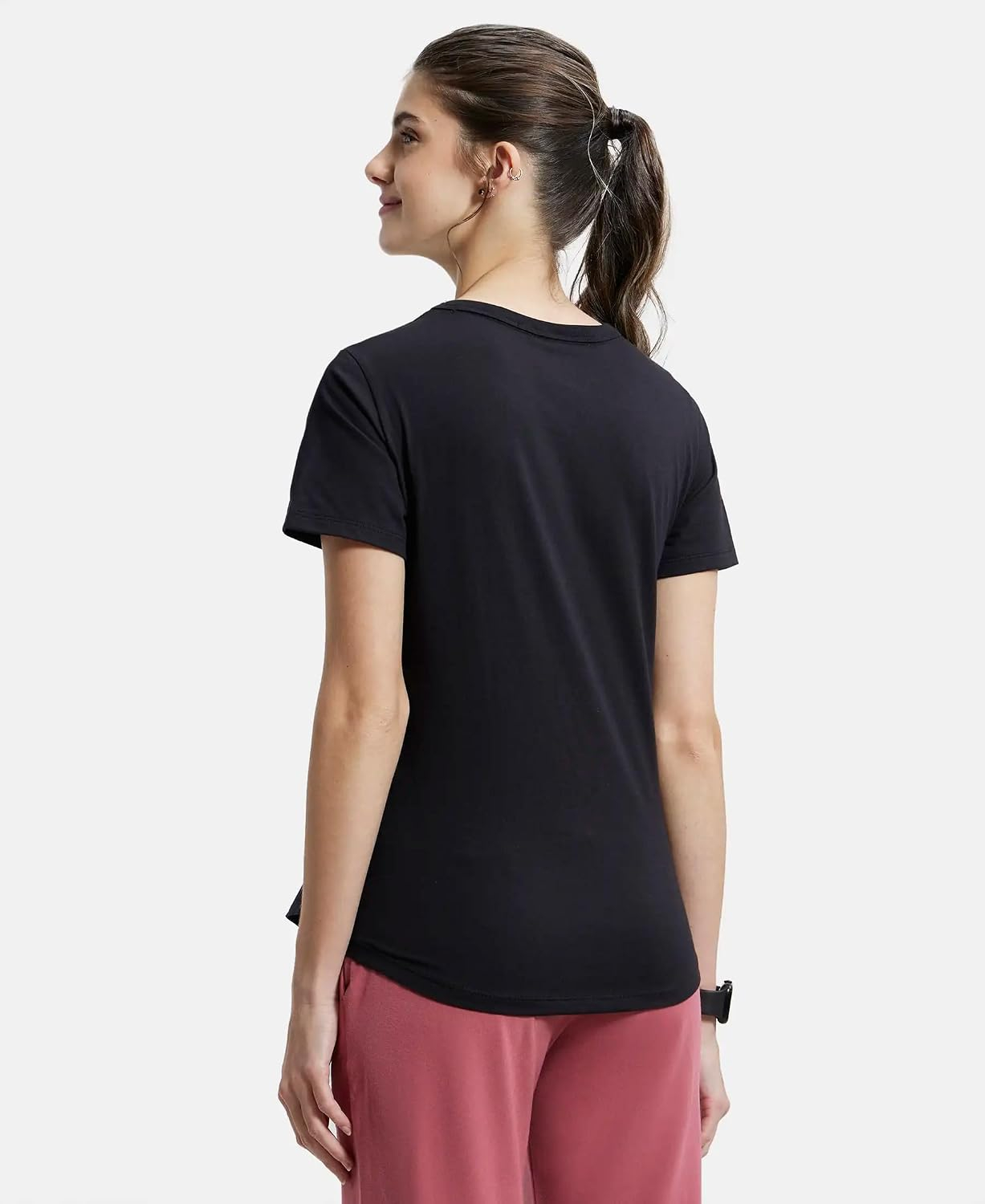 Women's Curved-Hem Cotton T-Shirt - Image 19