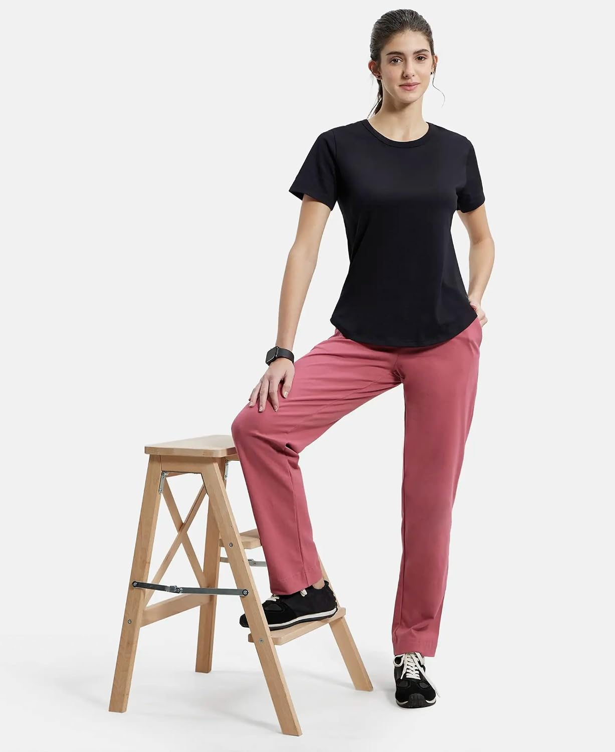 Women's Curved-Hem Cotton T-Shirt - Image 22