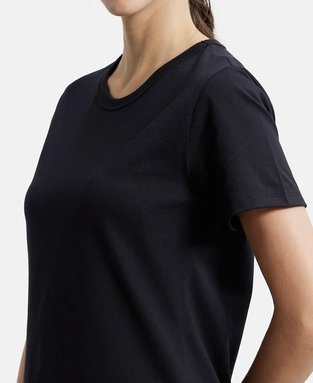 Women's Curved-Hem Cotton T-Shirt - Image 23