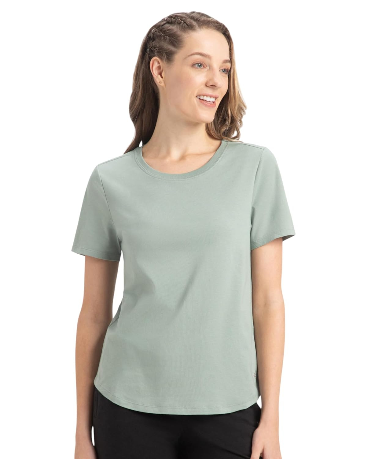 Women's Curved-Hem Cotton T-Shirt - Image 24