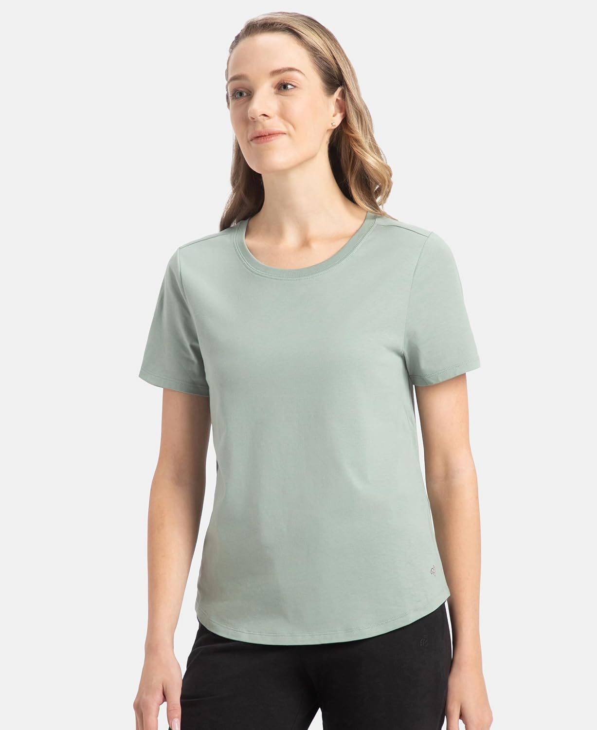 Women's Curved-Hem Cotton T-Shirt - Image 25