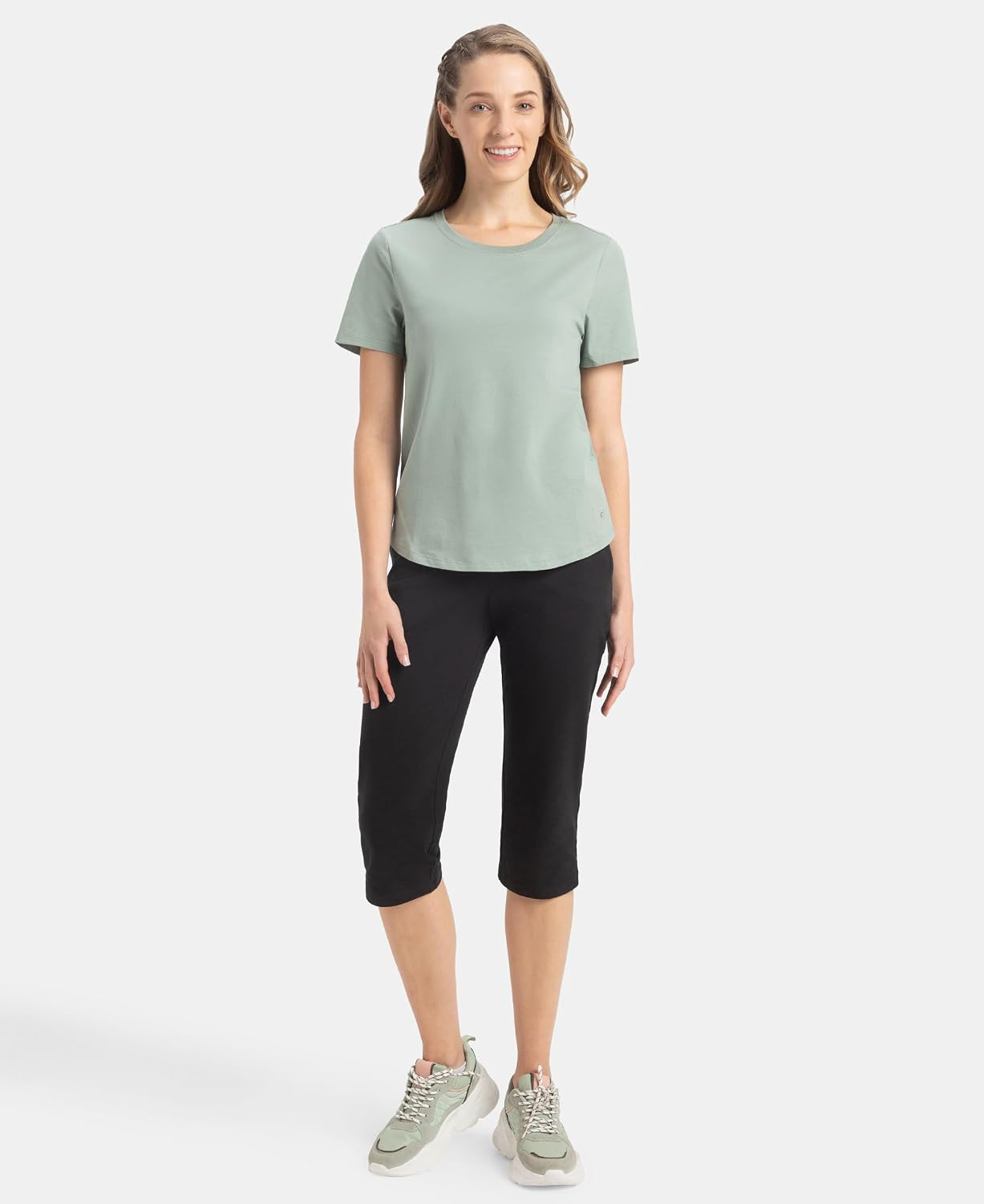 Women's Curved-Hem Cotton T-Shirt - Image 27