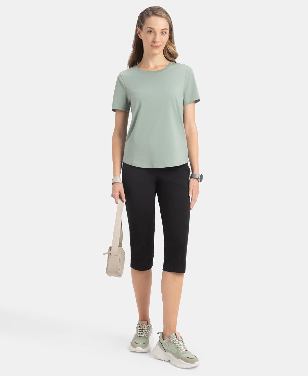Women's Curved-Hem Cotton T-Shirt - Image 29