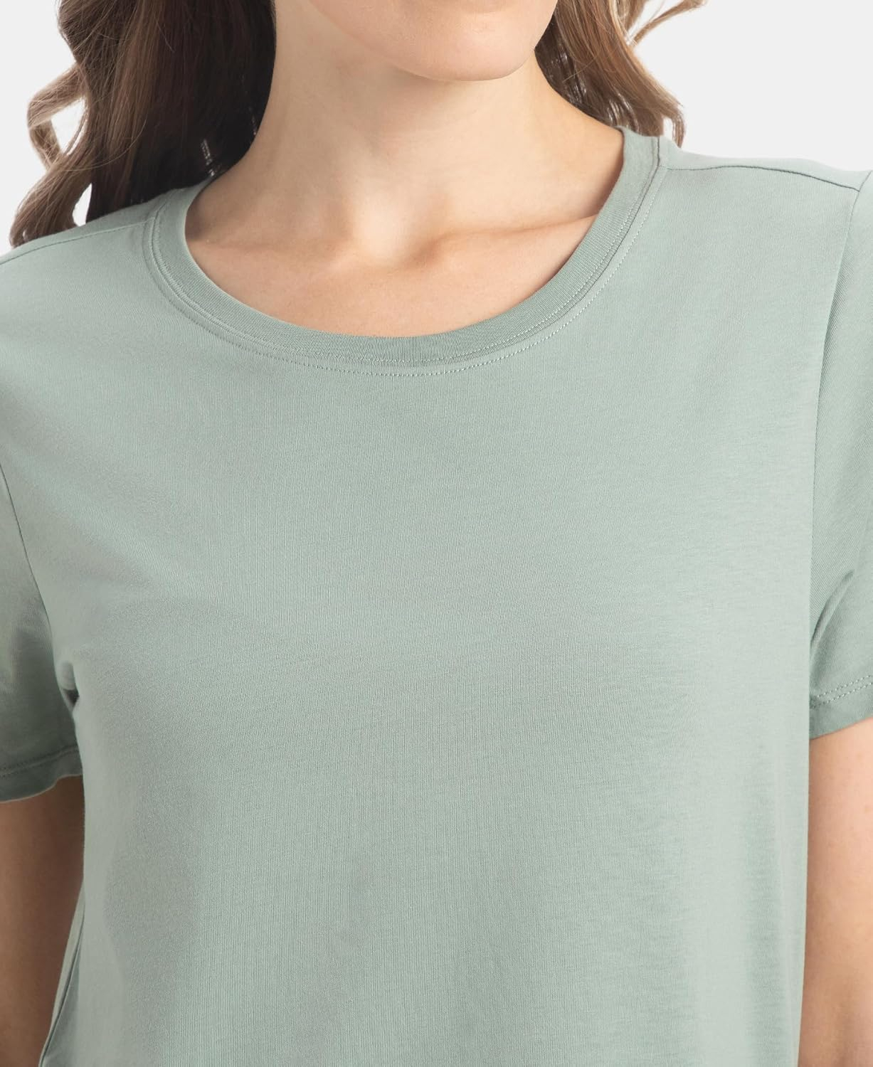 Women's Curved-Hem Cotton T-Shirt - Image 30