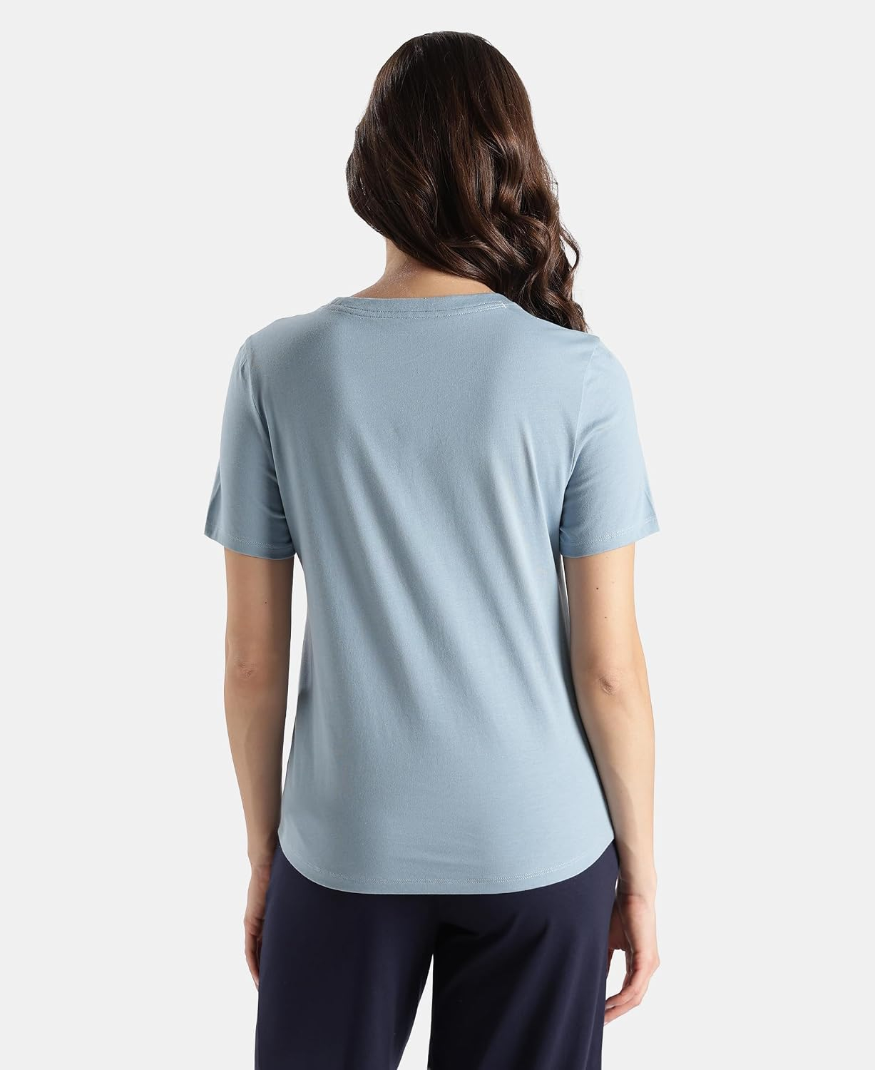 Women's Curved-Hem Cotton T-Shirt - Image 35