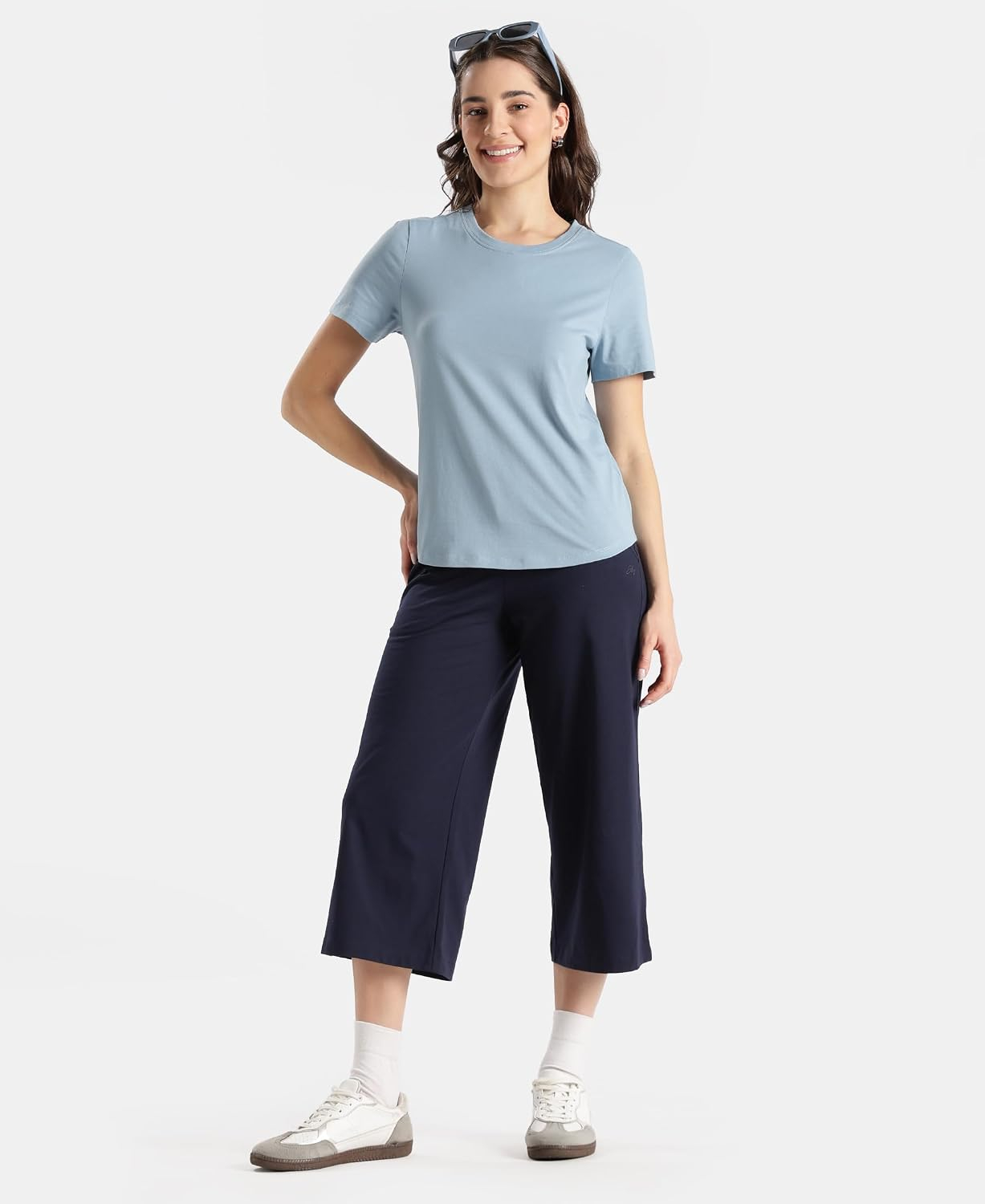 Women's Curved-Hem Cotton T-Shirt - Image 36