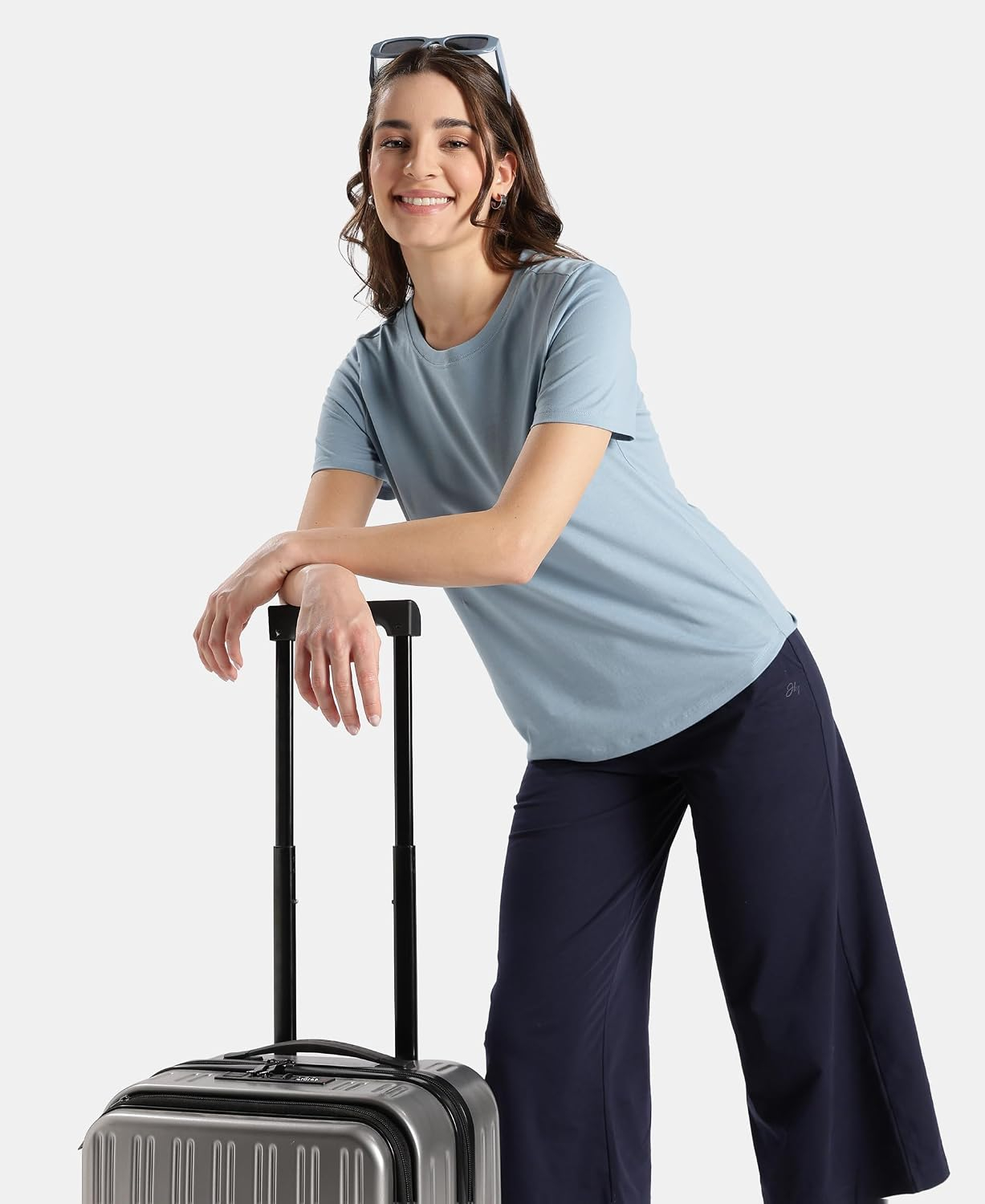 Women's Curved-Hem Cotton T-Shirt - Image 37