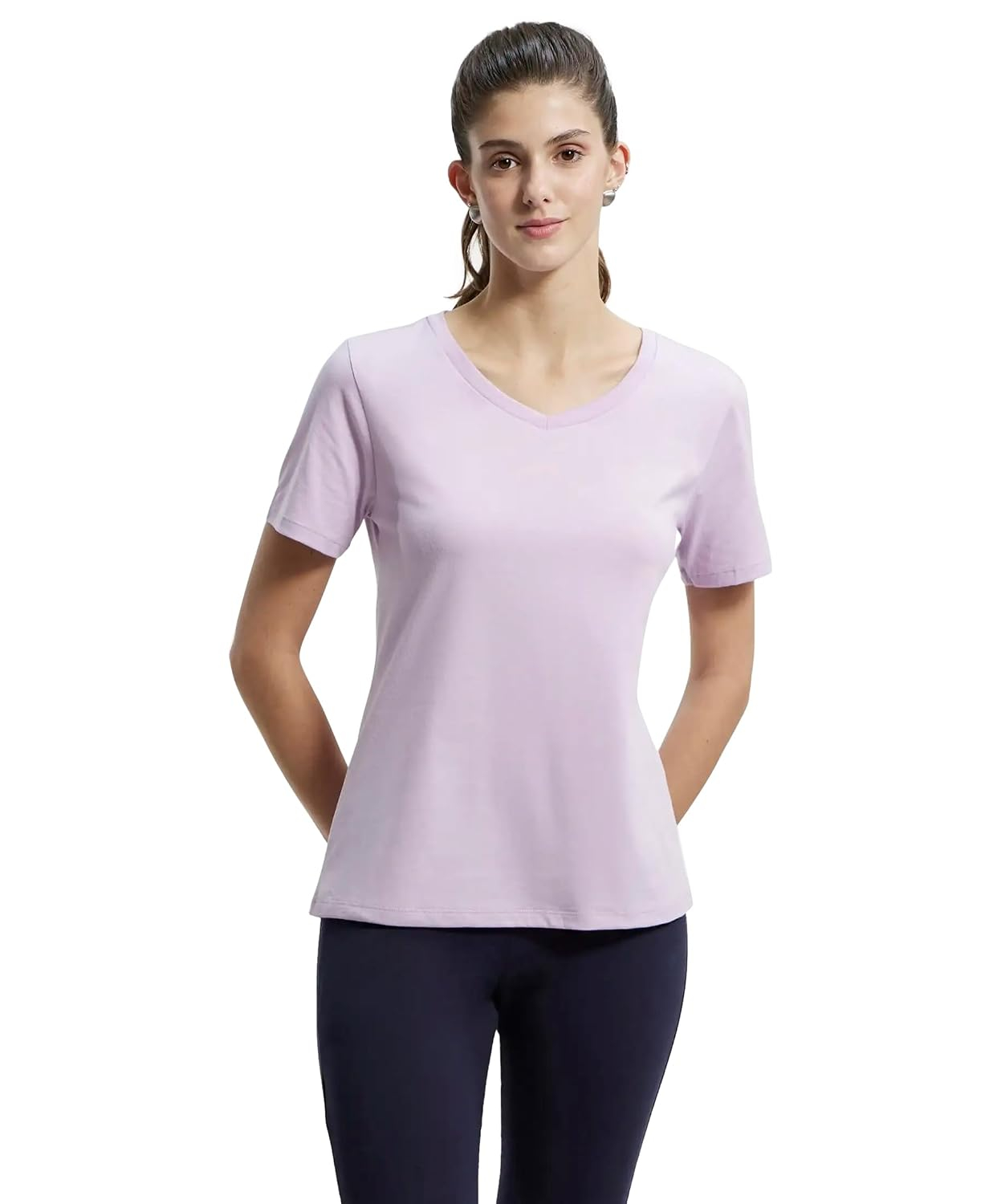 Women's Curved-Hem Cotton T-Shirt - Image 40