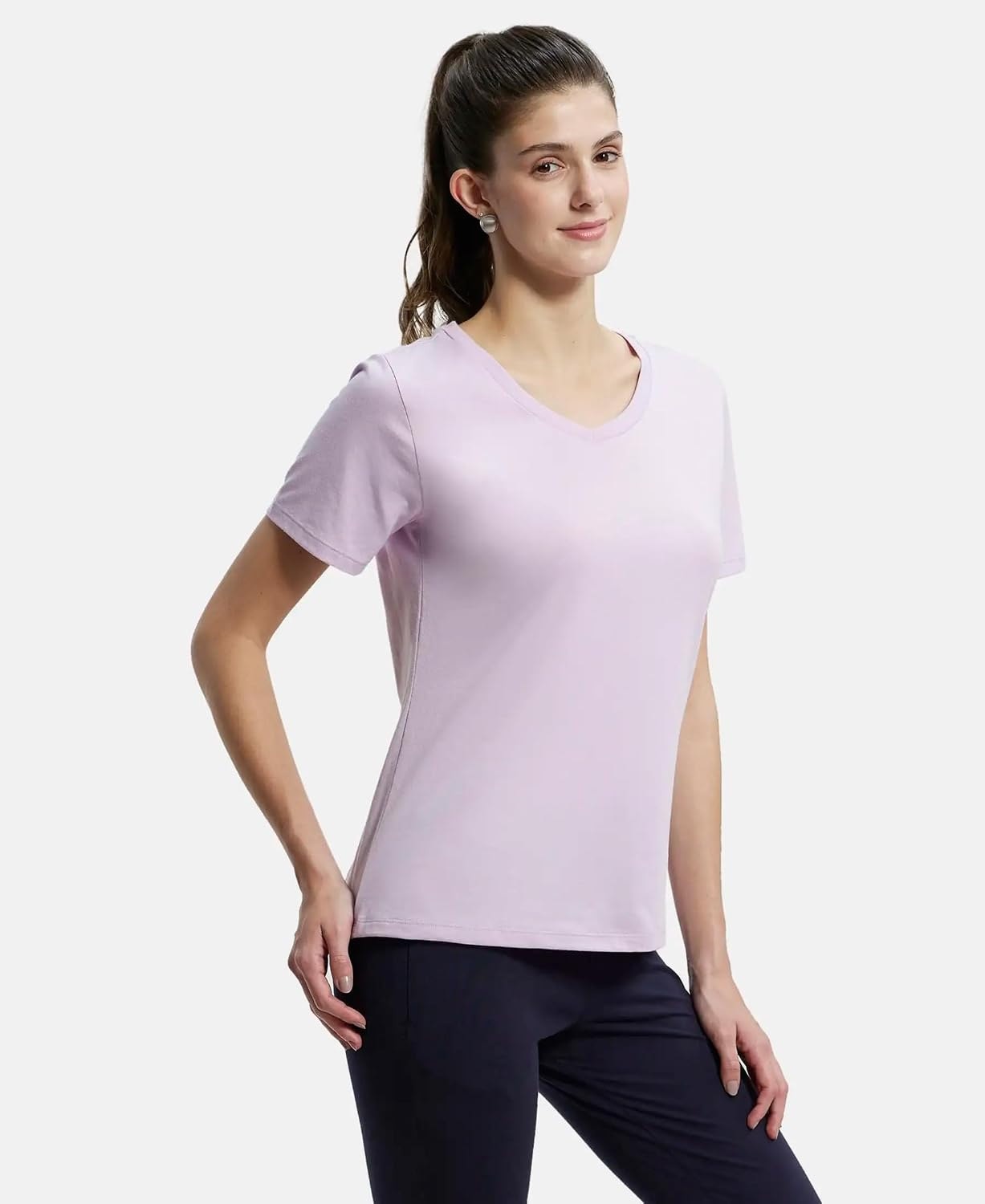 Women's Curved-Hem Cotton T-Shirt - Image 41