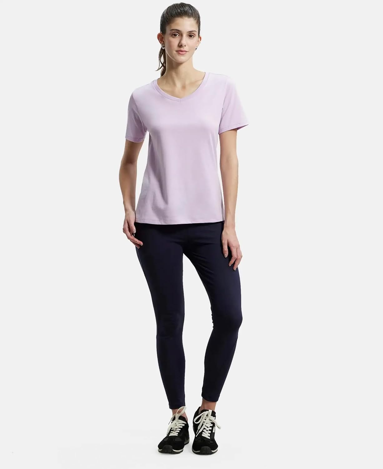Women's Curved-Hem Cotton T-Shirt - Image 43