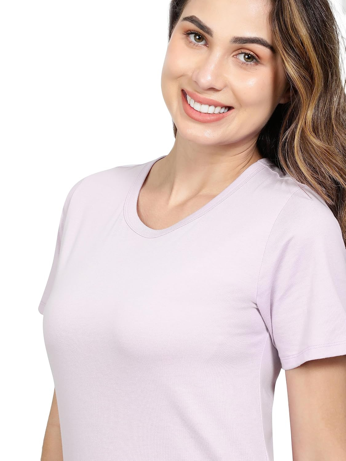 Women's Curved-Hem Cotton T-Shirt - Image 49