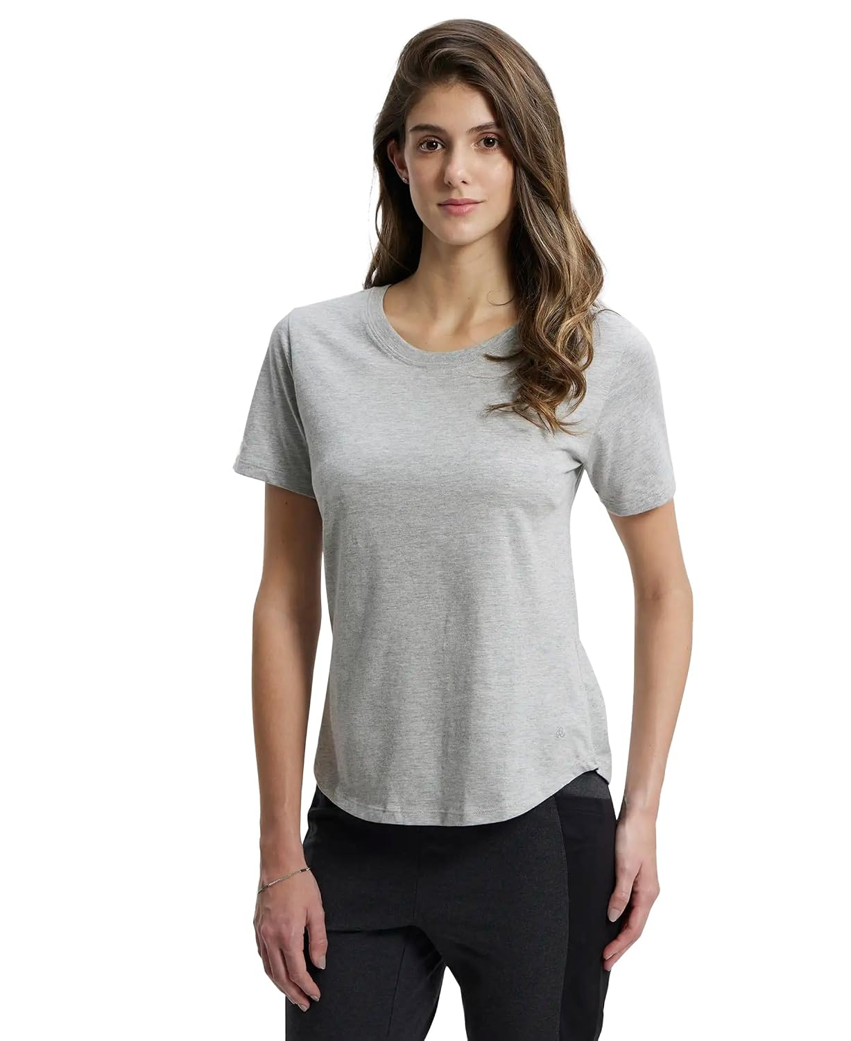 Women's Curved-Hem Cotton T-Shirt - Image 51