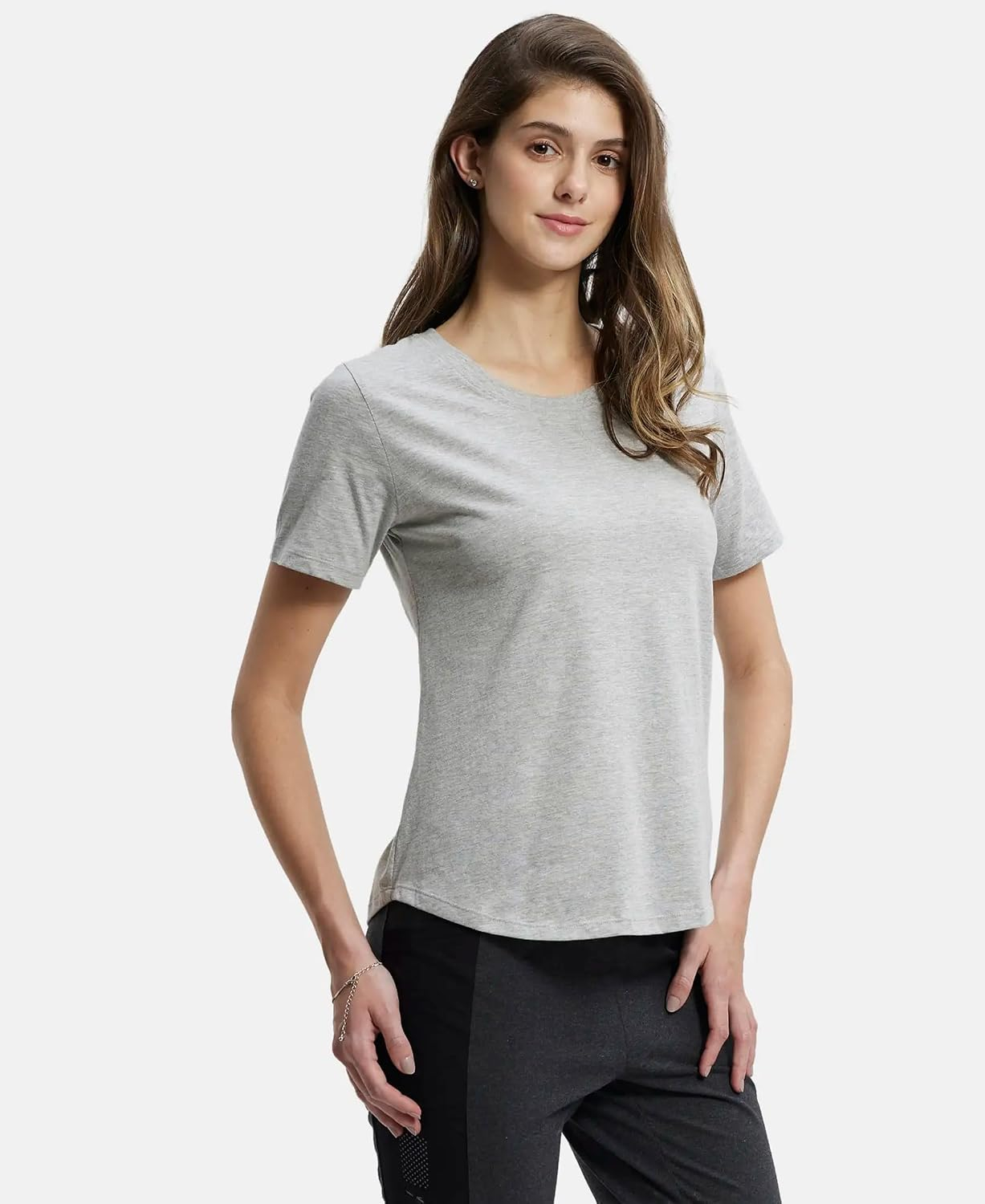Women's Curved-Hem Cotton T-Shirt - Image 52