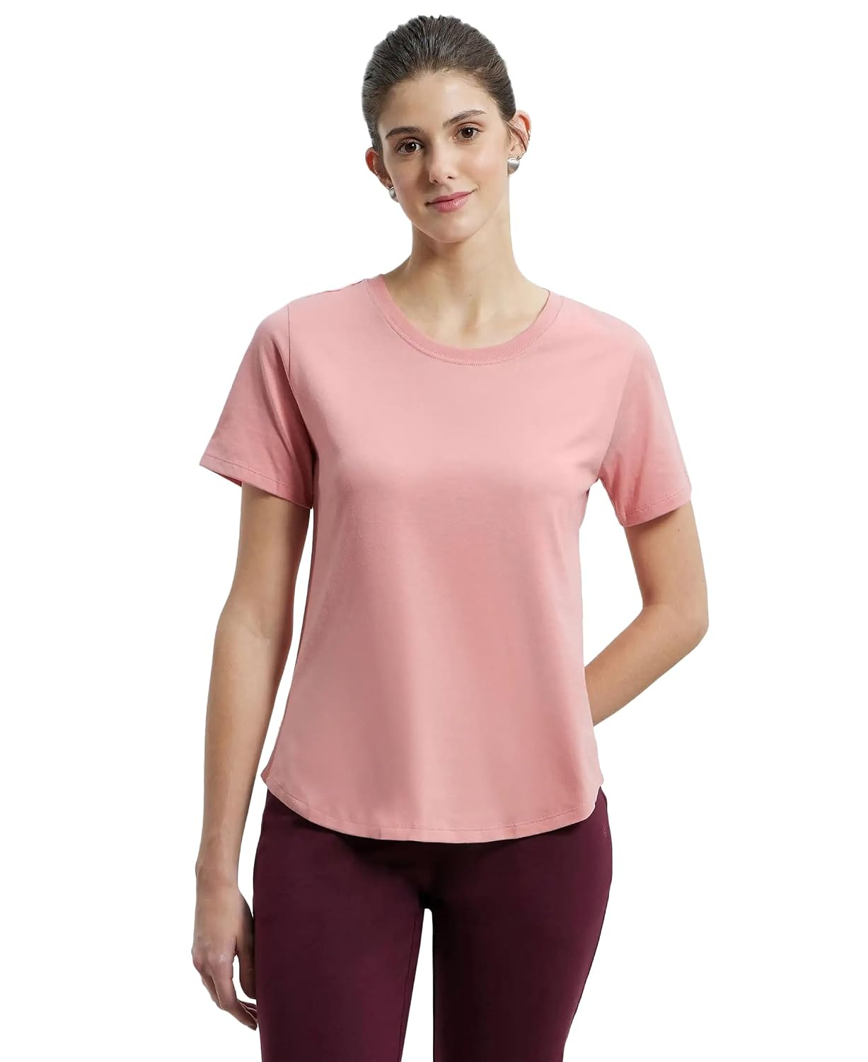 Women's Curved-Hem Cotton T-Shirt - Image 58