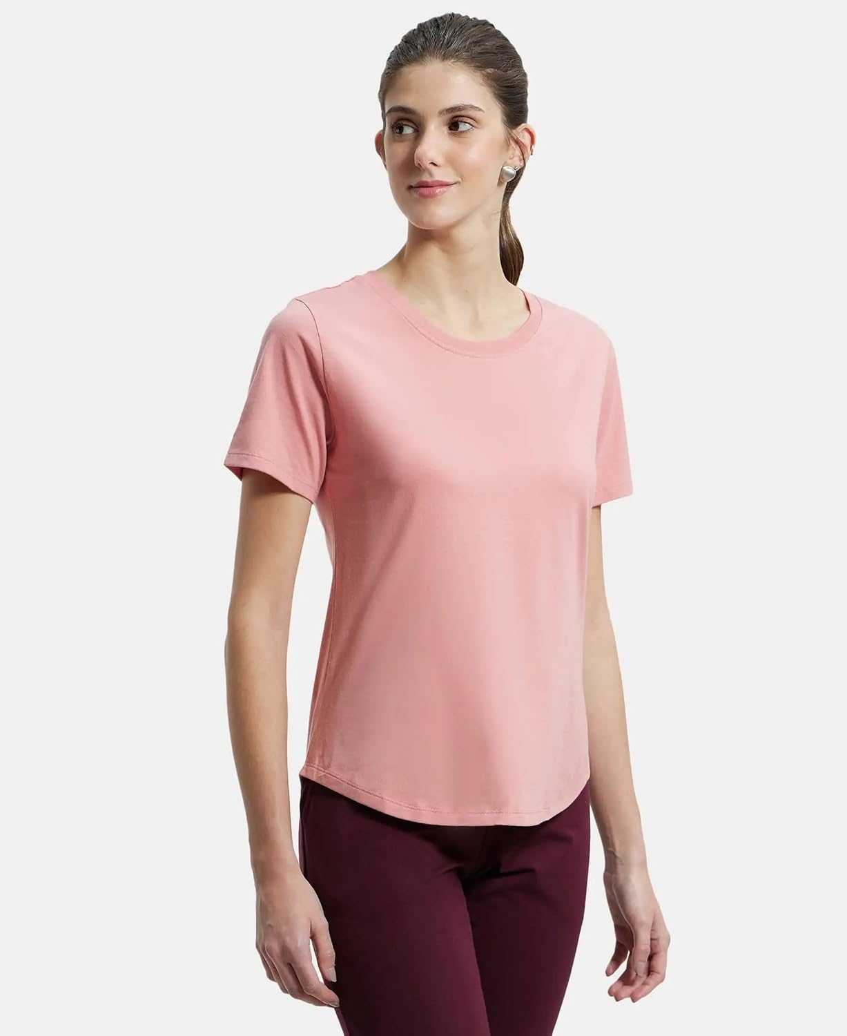 Women's Curved-Hem Cotton T-Shirt - Image 59