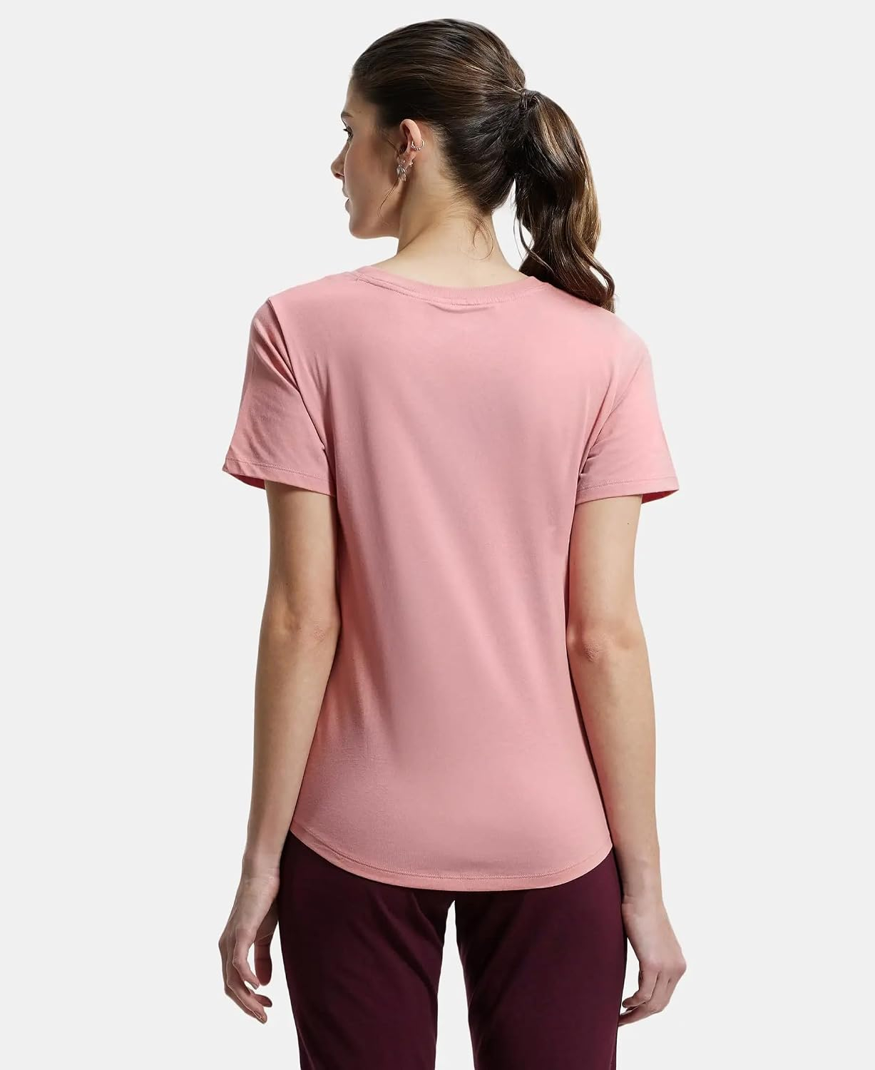 Women's Curved-Hem Cotton T-Shirt - Image 60