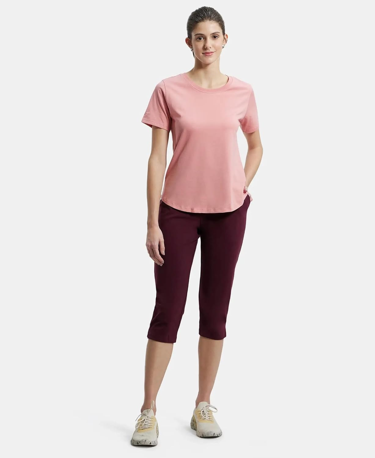 Women's Curved-Hem Cotton T-Shirt - Image 61