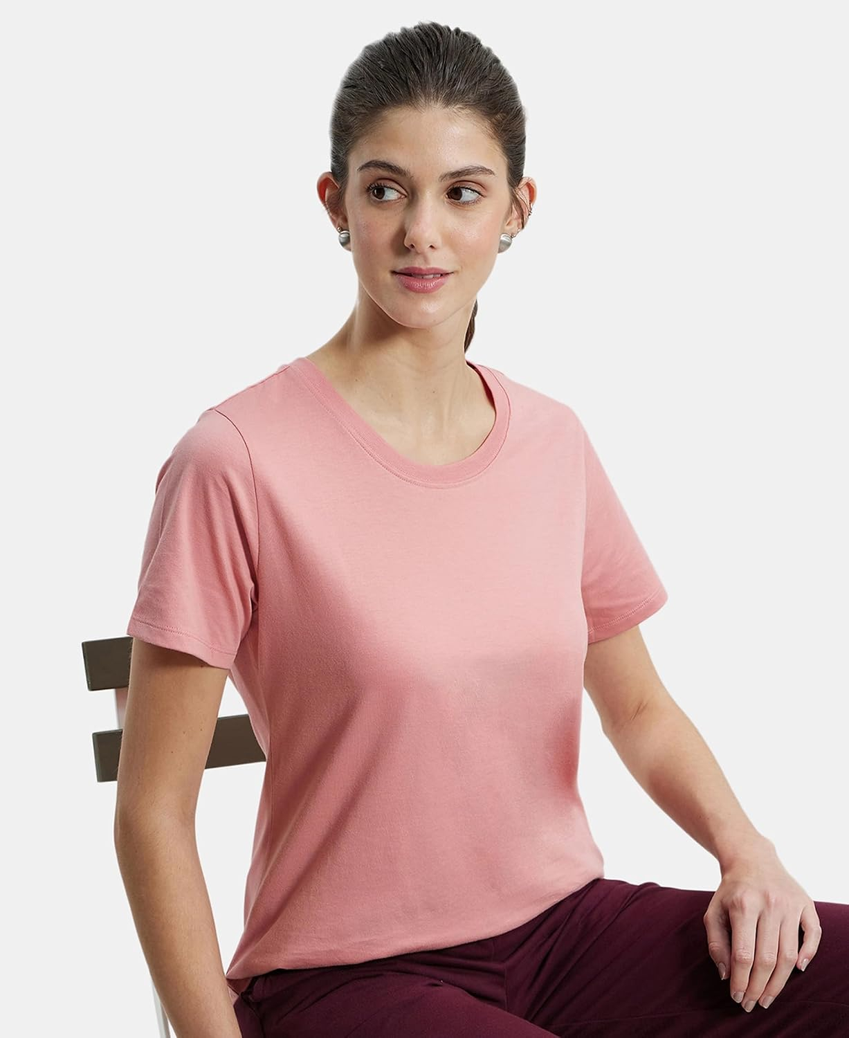Women's Curved-Hem Cotton T-Shirt - Image 62