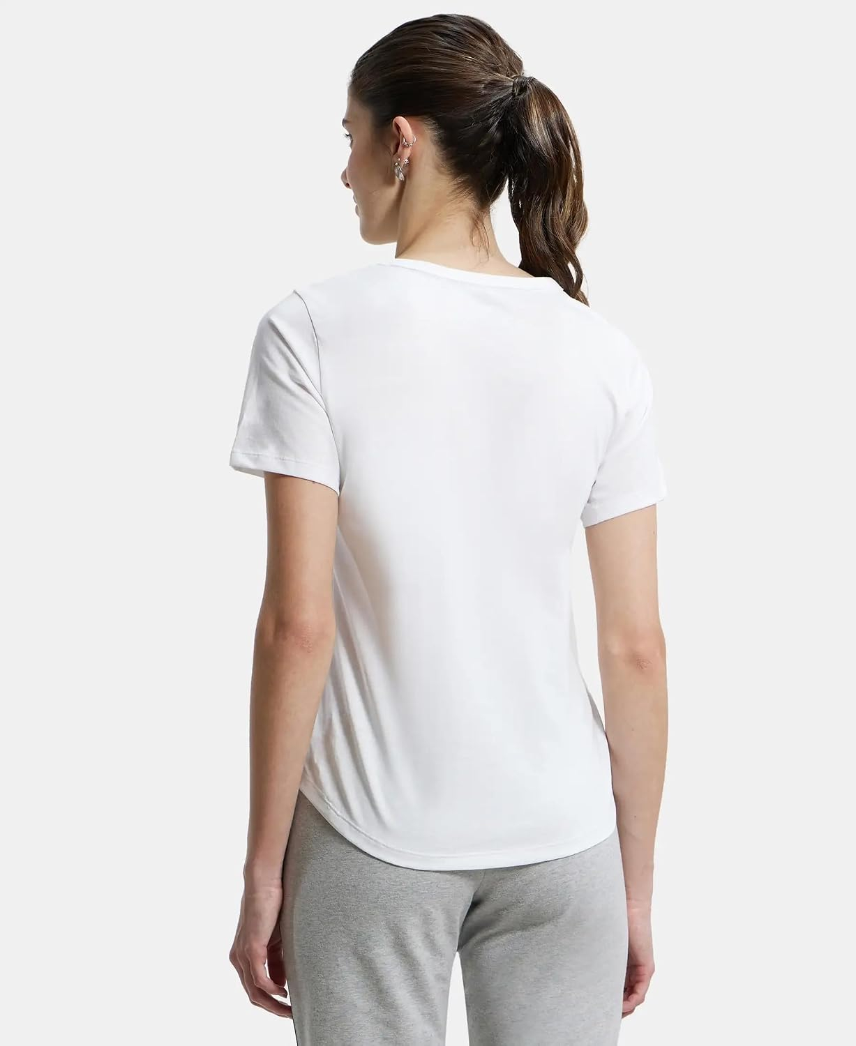 Women's Curved-Hem Cotton T-Shirt - Image 66