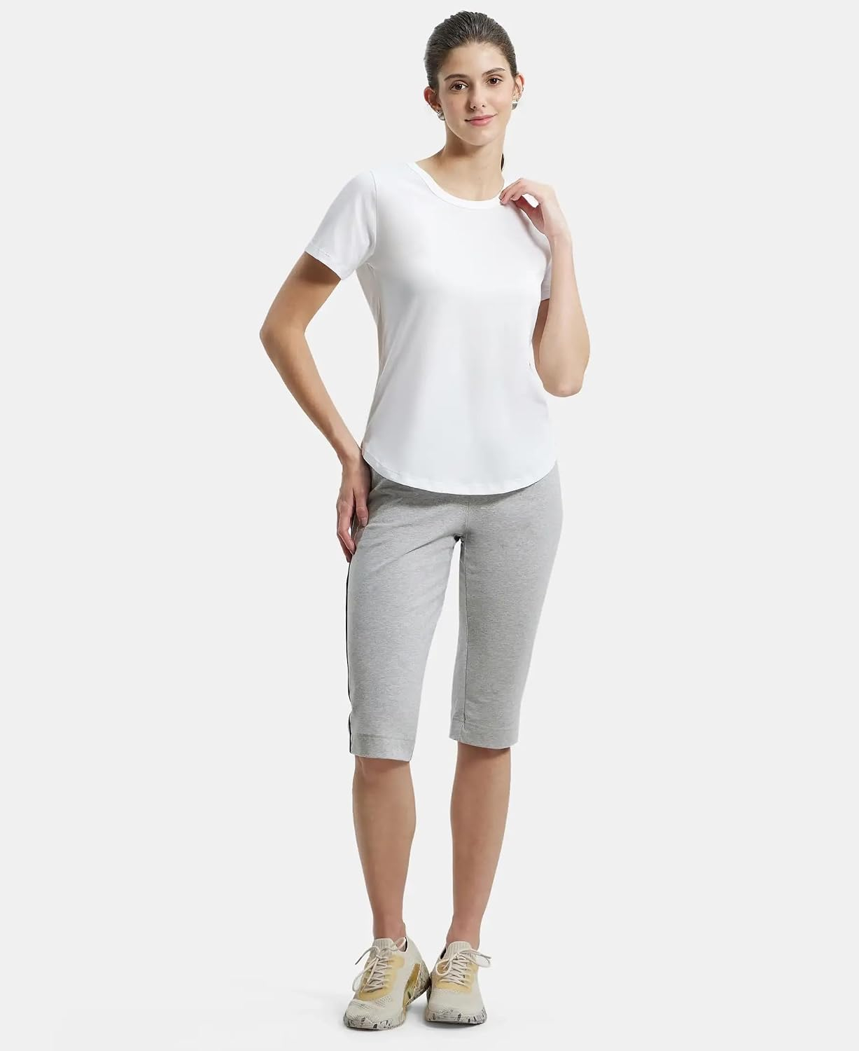 Women's Curved-Hem Cotton T-Shirt - Image 67