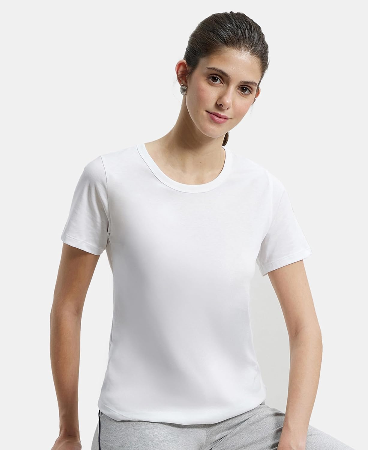 Women's Curved-Hem Cotton T-Shirt - Image 68