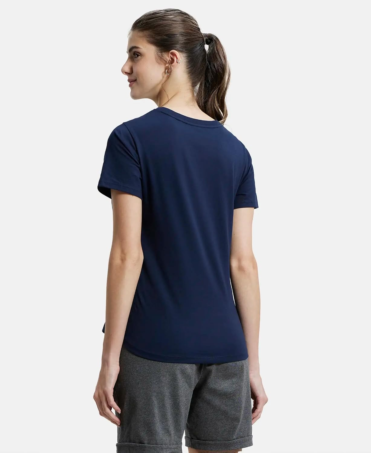Women's Curved-Hem Cotton T-Shirt - Image 72
