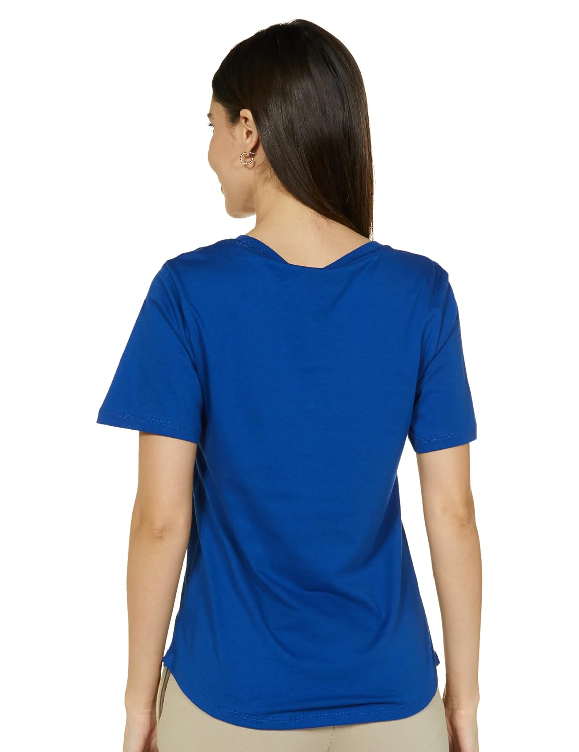 Women's Curved-Hem Cotton T-Shirt - Image 78
