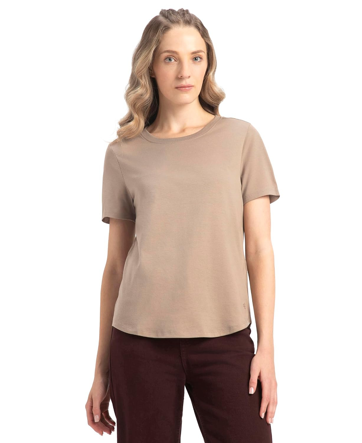 Women's Curved-Hem Cotton T-Shirt - Image 81
