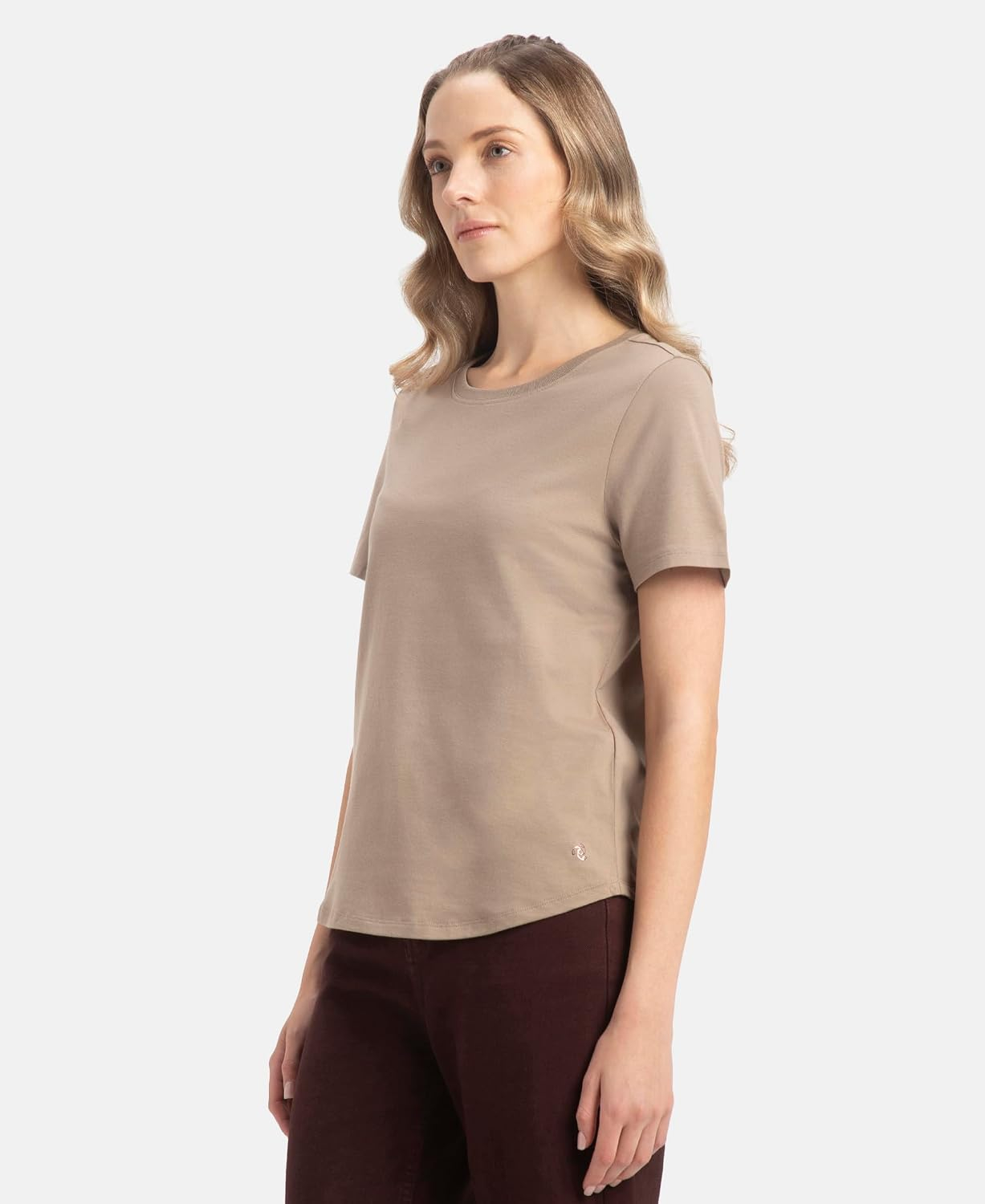 Women's Curved-Hem Cotton T-Shirt - Image 82
