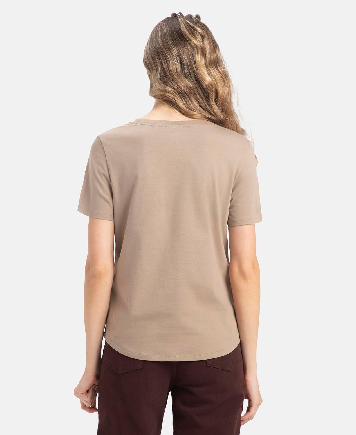 Women's Curved-Hem Cotton T-Shirt - Image 83